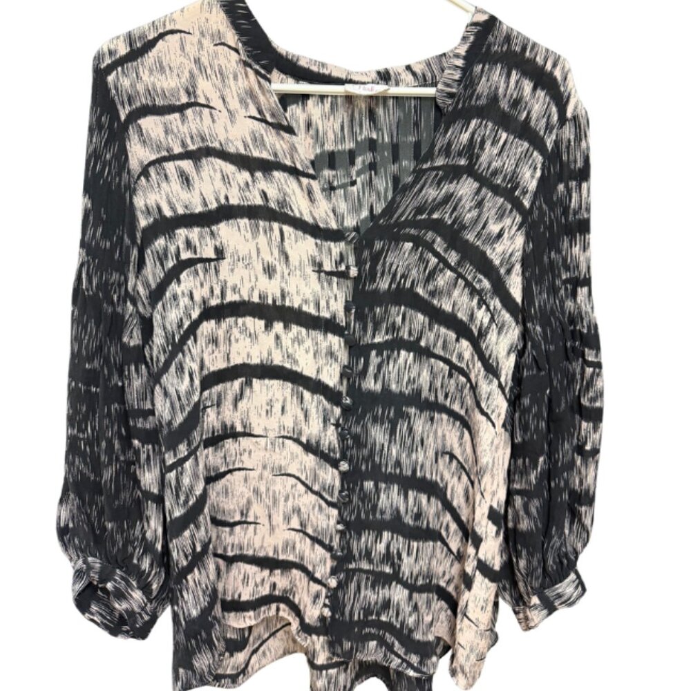 Parker 100% Silk Abstract Print Blouse